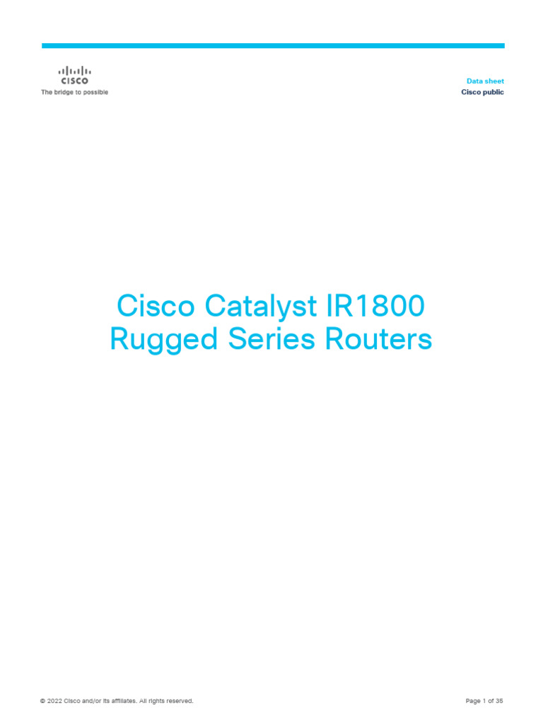 Cisco IR1800 Industrial Router | PDF | Ieee 802.11 | Ip Address