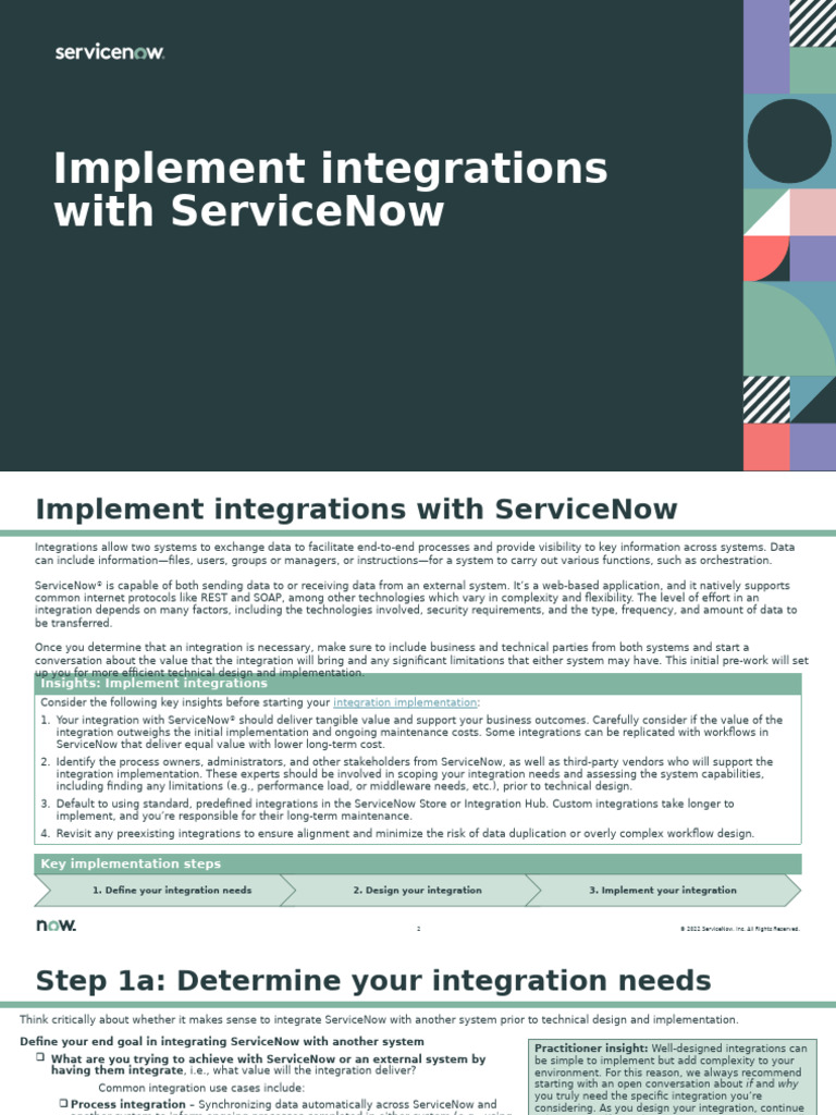 ServiceNow Integration Implementation Guide | PDF | System | Computer ...