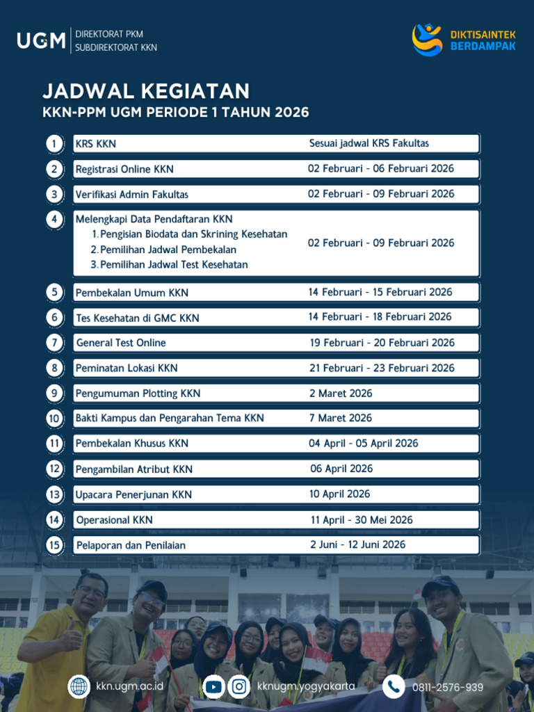 Jadwal KKN-PPM UGM 2026 Periode 1 dan 2 | PDF