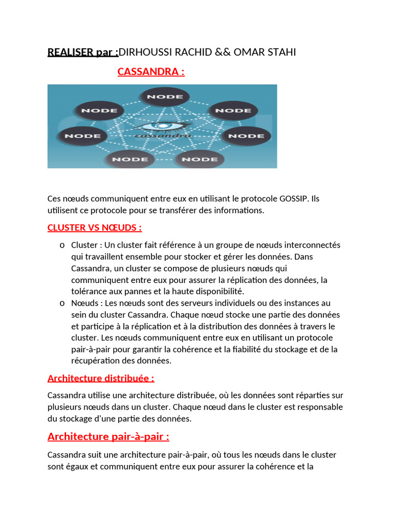Introduction à Cassandra et son Architecture | PDF | Grappe de serveurs ...