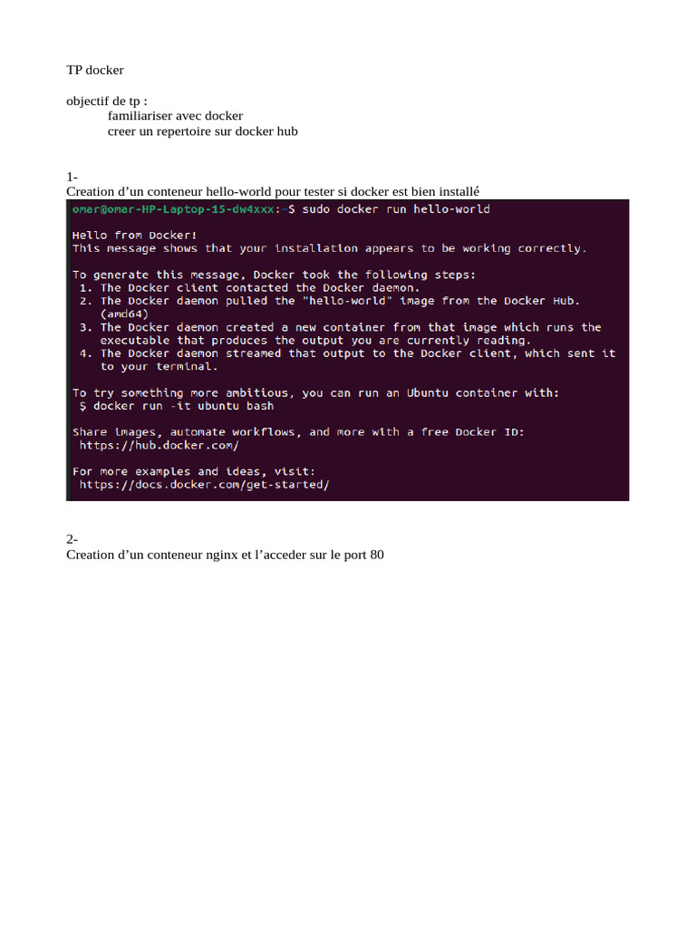 Introduction à Docker : TP Pratique | PDF
