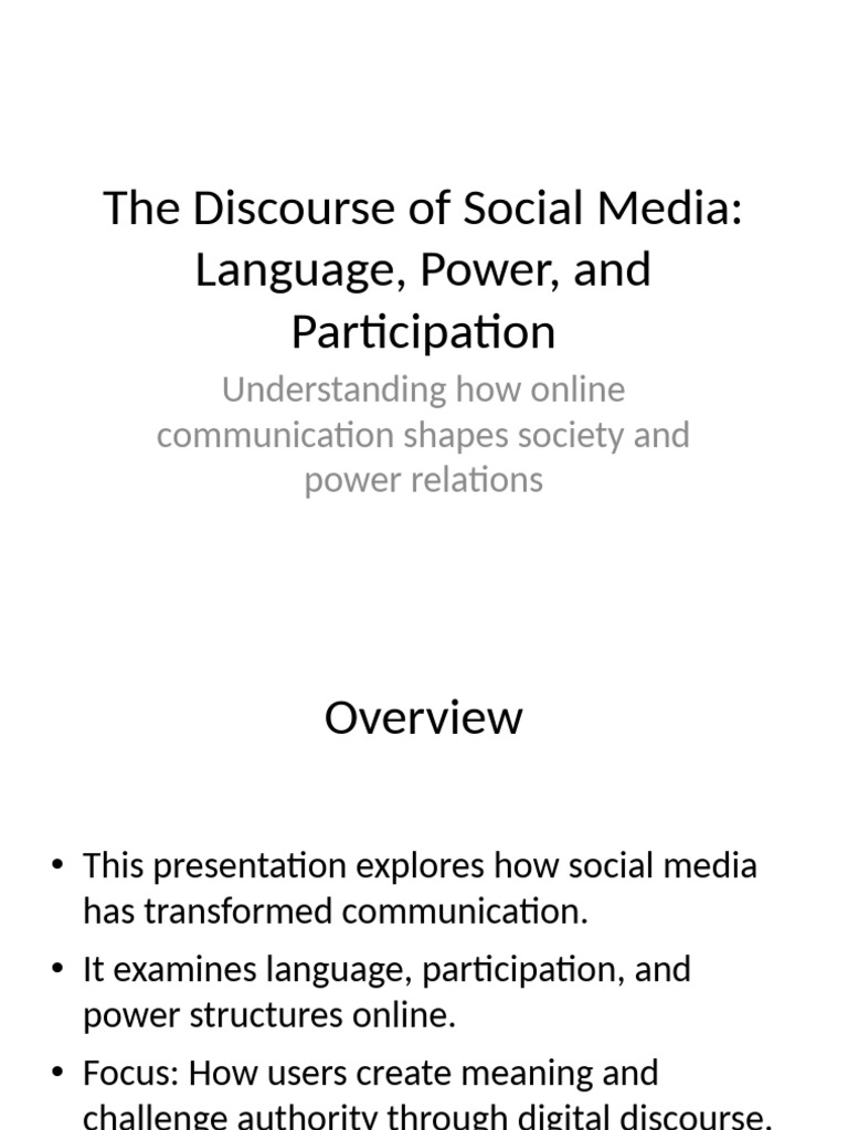 Discourse of Social Media Presentation | PDF