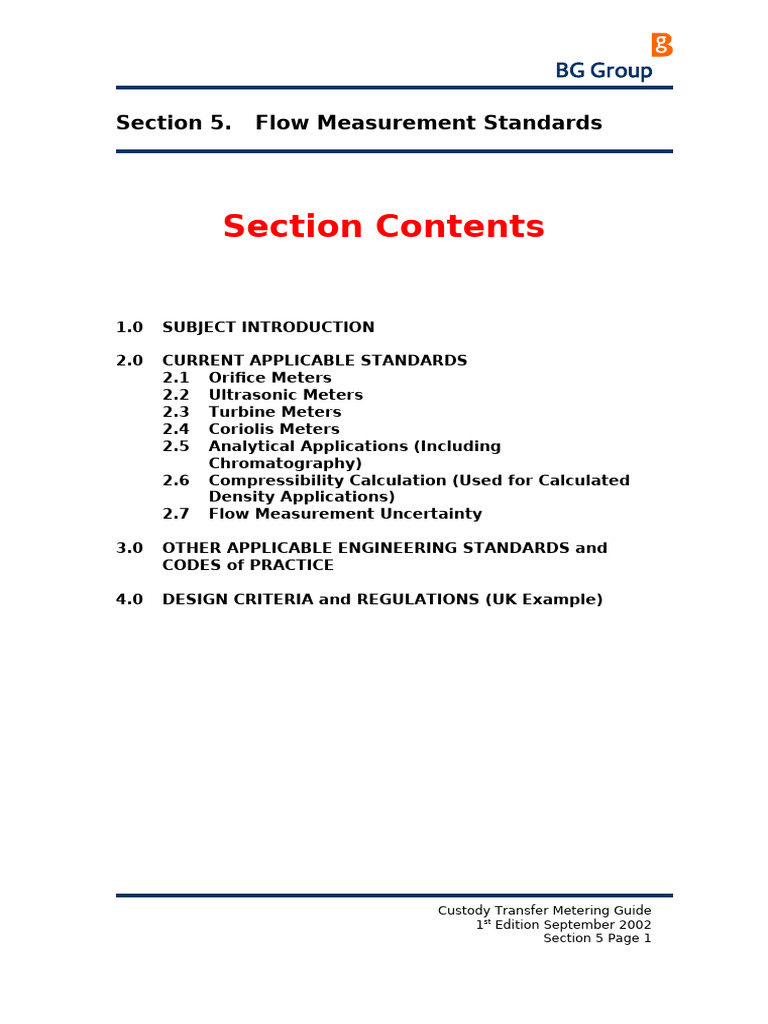 Flow Measurement Standards Overview | PDF | Flow Measurement | Gases