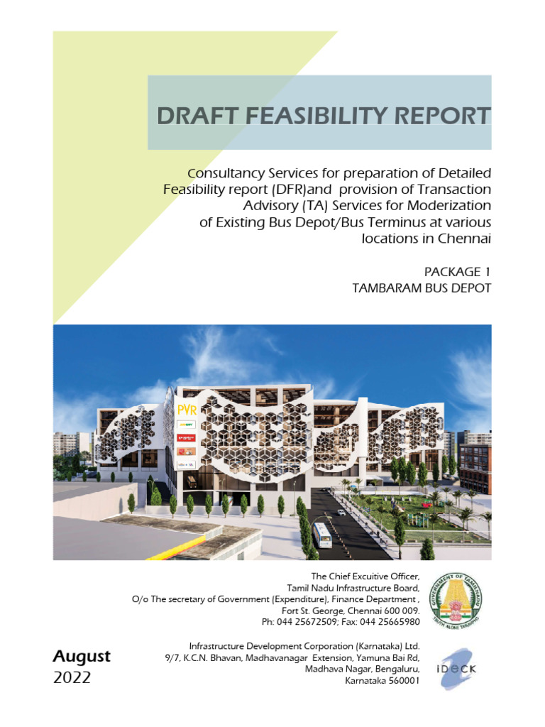 Bus Depot Modernisation Tambaram TAMBARAM DRAFT DFR 16AUG22 | PDF ...