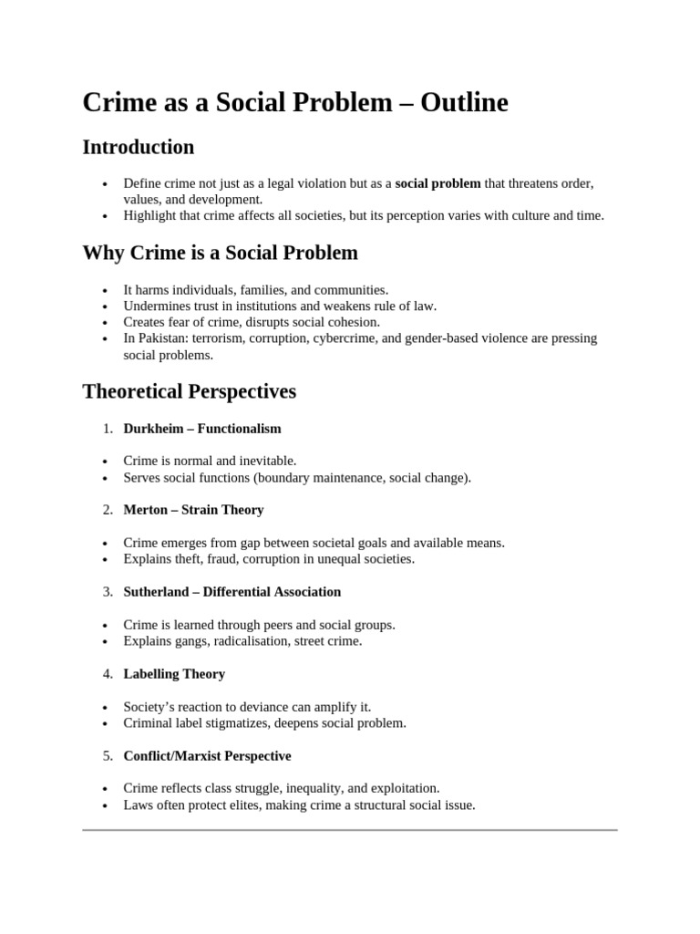 Crime as a Social Problem | PDF