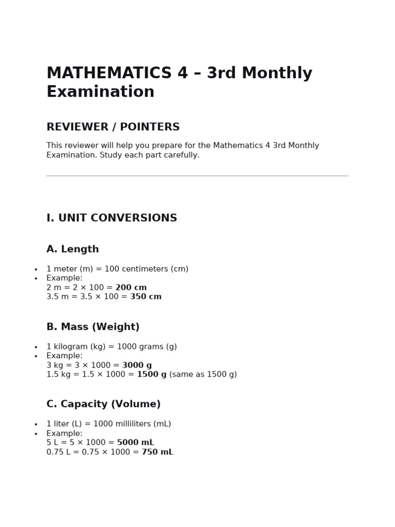 MATHEMATICS-4-Reviewer-3rd-Monthly-Exam | PDF | Arithmetic | Number Theory