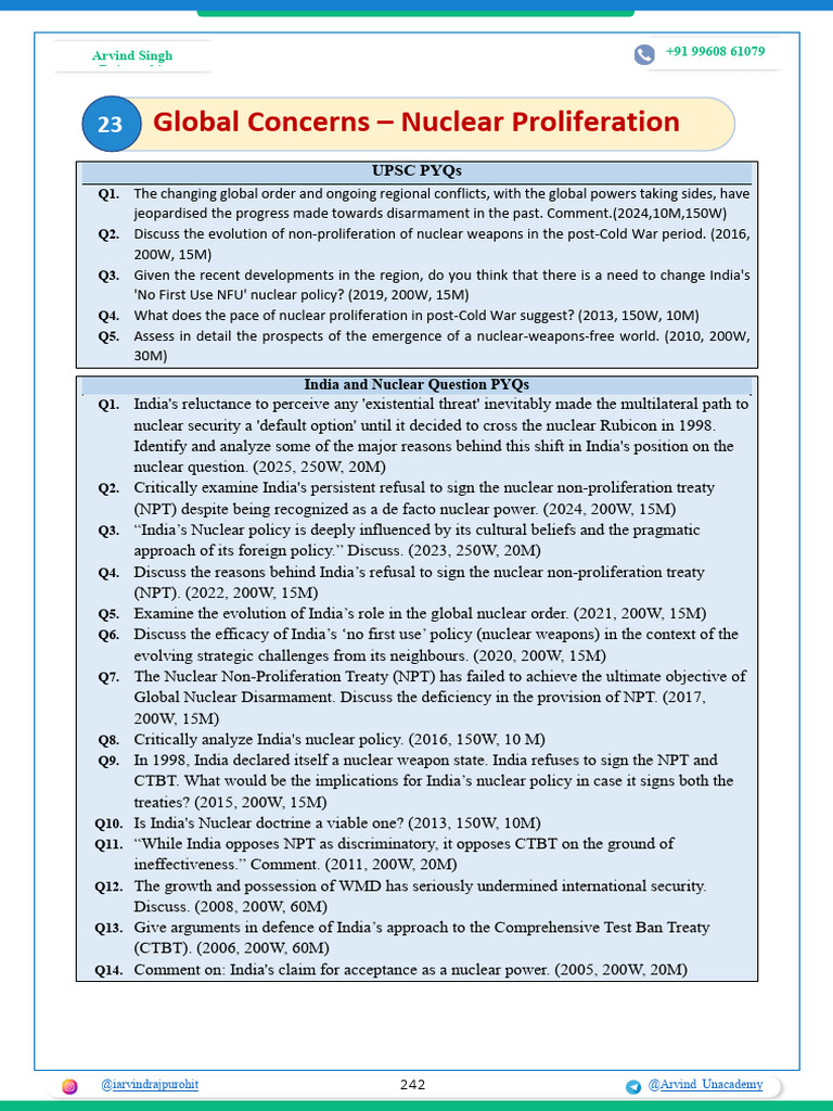 Global Nuclear Proliferation Issues | PDF | Treaty On The Non ...