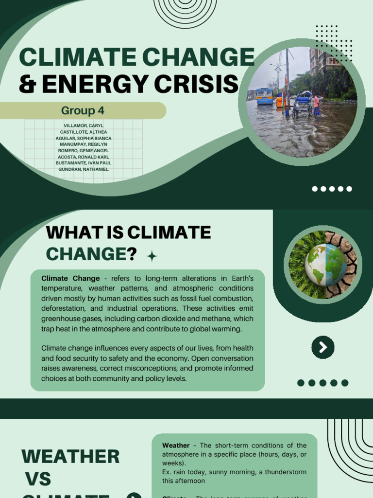 Climate Change and Energy Crisis Overview | PDF | Climate Change ...
