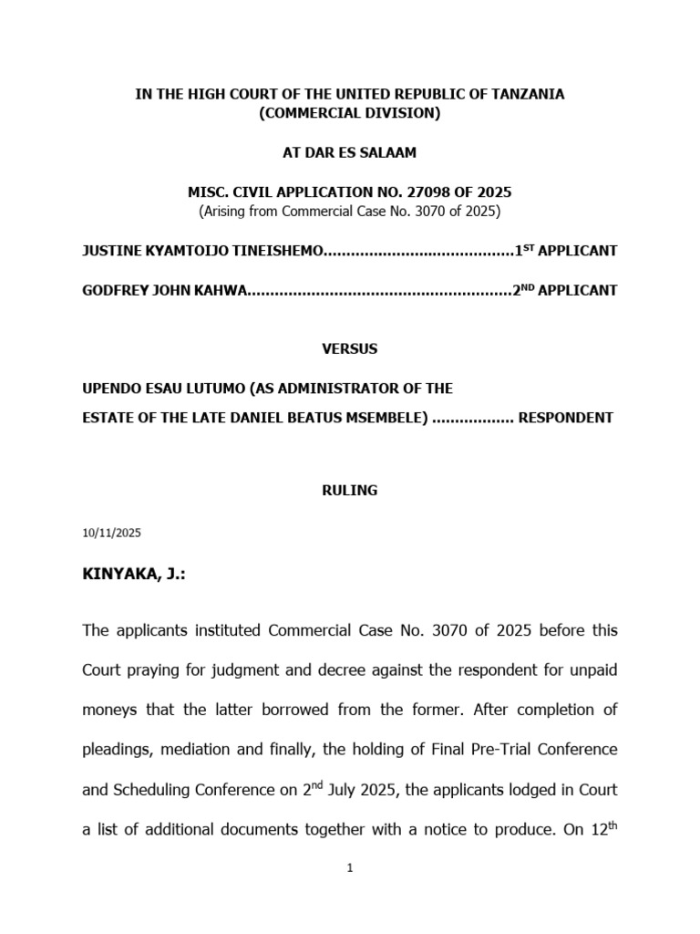 Ruling on Document Filing Application | PDF | Lawsuit | Legal Procedure