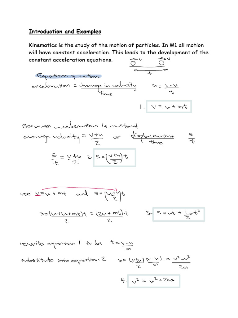 Kinematics and Statics: Motion Examples | PDF | Force | Momentum