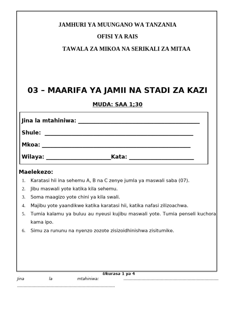 Butimba Kiswahili | PDF