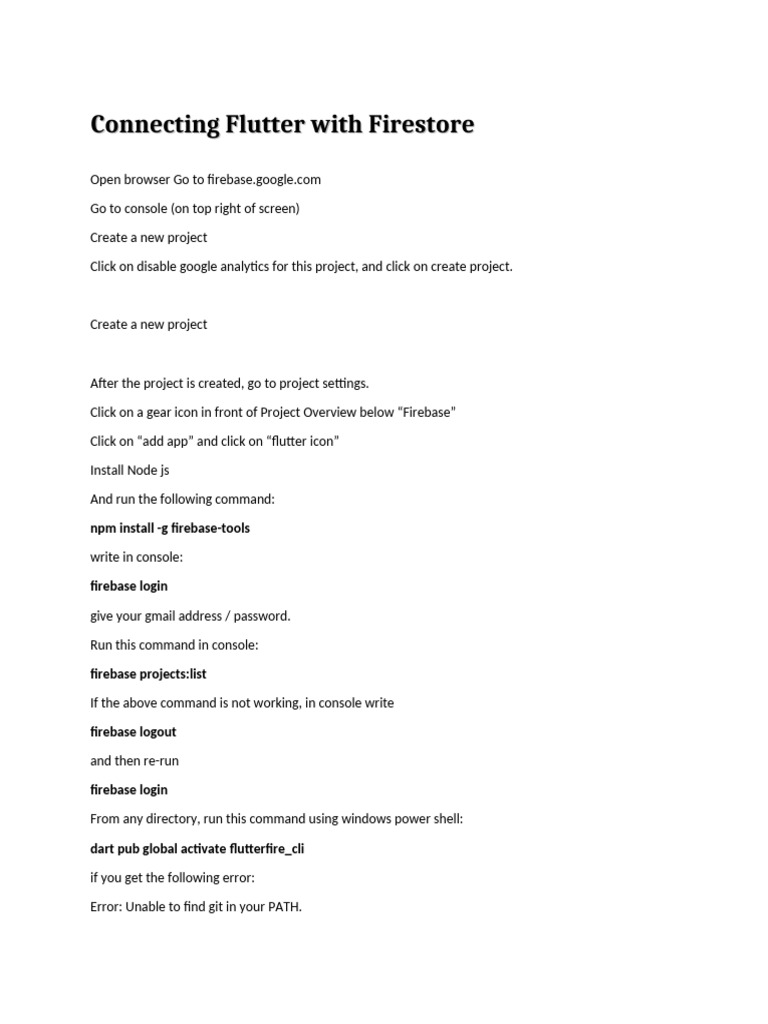 Connecting Flutter With Firestore | PDF | Command Line Interface ...