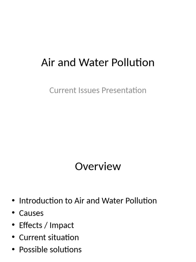 Air and Water Pollution | PDF
