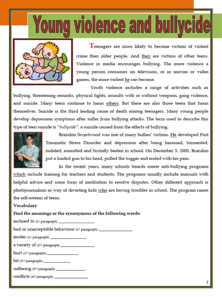 Teen Violence and Bullying Insights | PDF | Bullying | Violence
