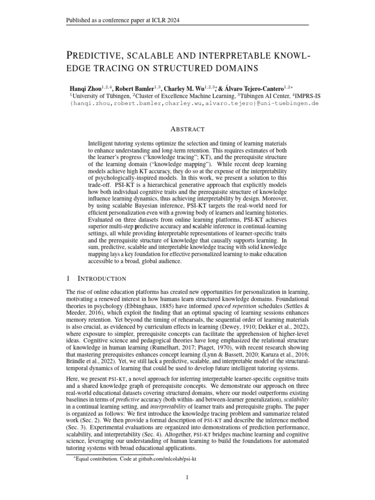 ZHOU Et Al., Predictive, Scalable and Interpretable Knowledge Tracing ...