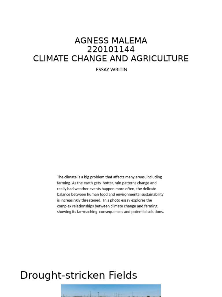 Climate Change and Agriculture in The Wold | PDF