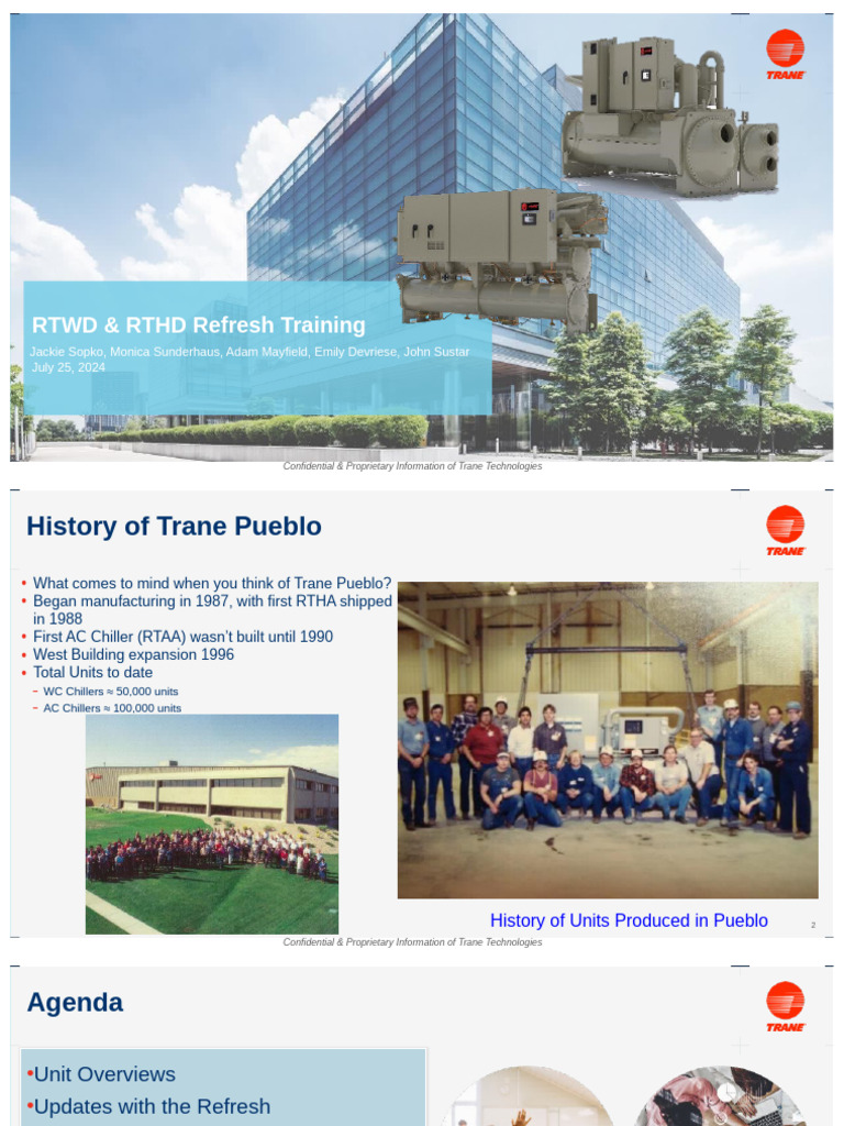 Trane RTWD/RTHD Chiller Refresh Overview | PDF | Energy Storage | Heat Pump