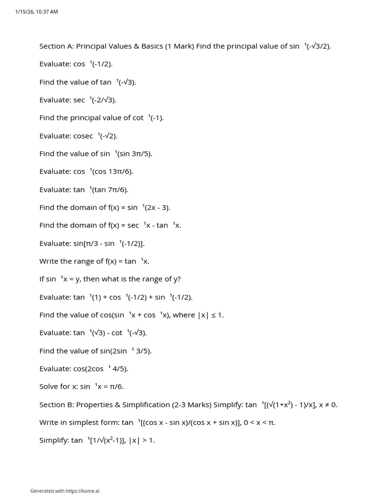 Trigonometric Functions and Inverses | PDF | Mathematical Analysis ...