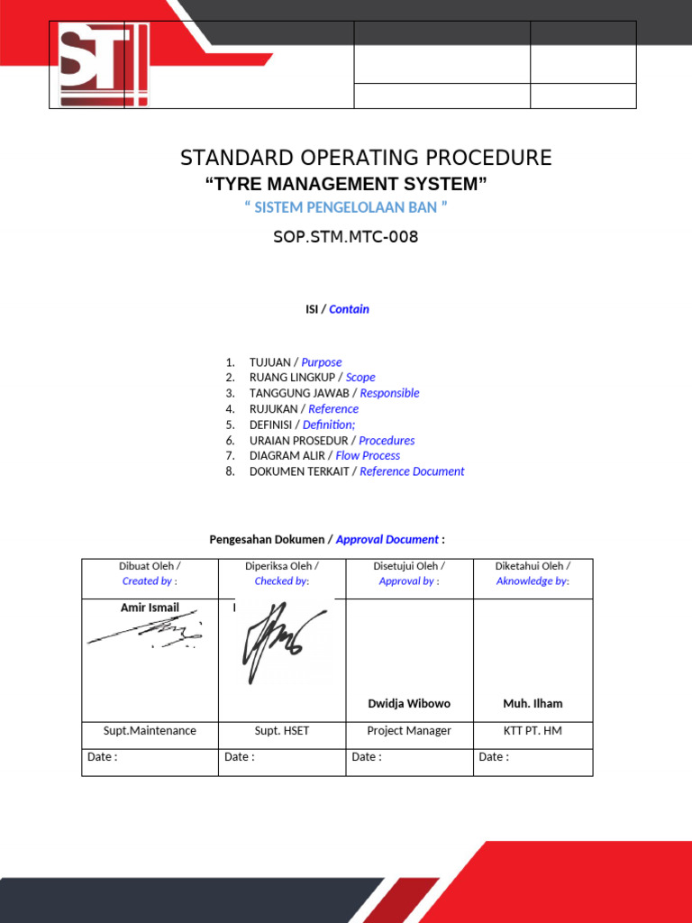 Tyre Management System SOP Document | PDF | Tire | Wheel