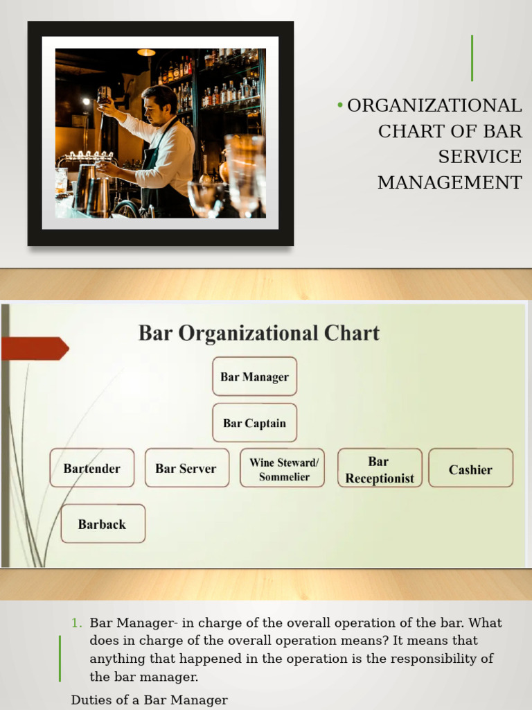 Bar Service Management Roles Explained | PDF | Bartender | Drink