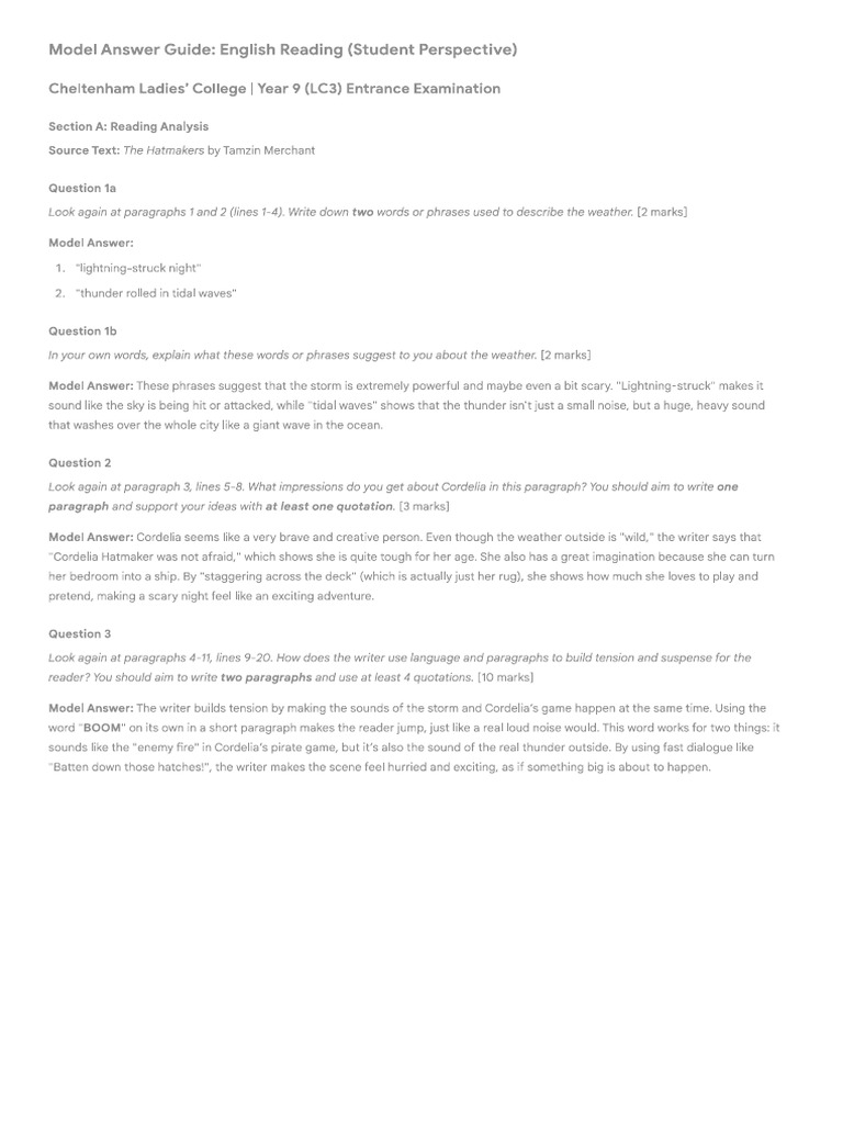CLC Reading Paper Answers | PDF
