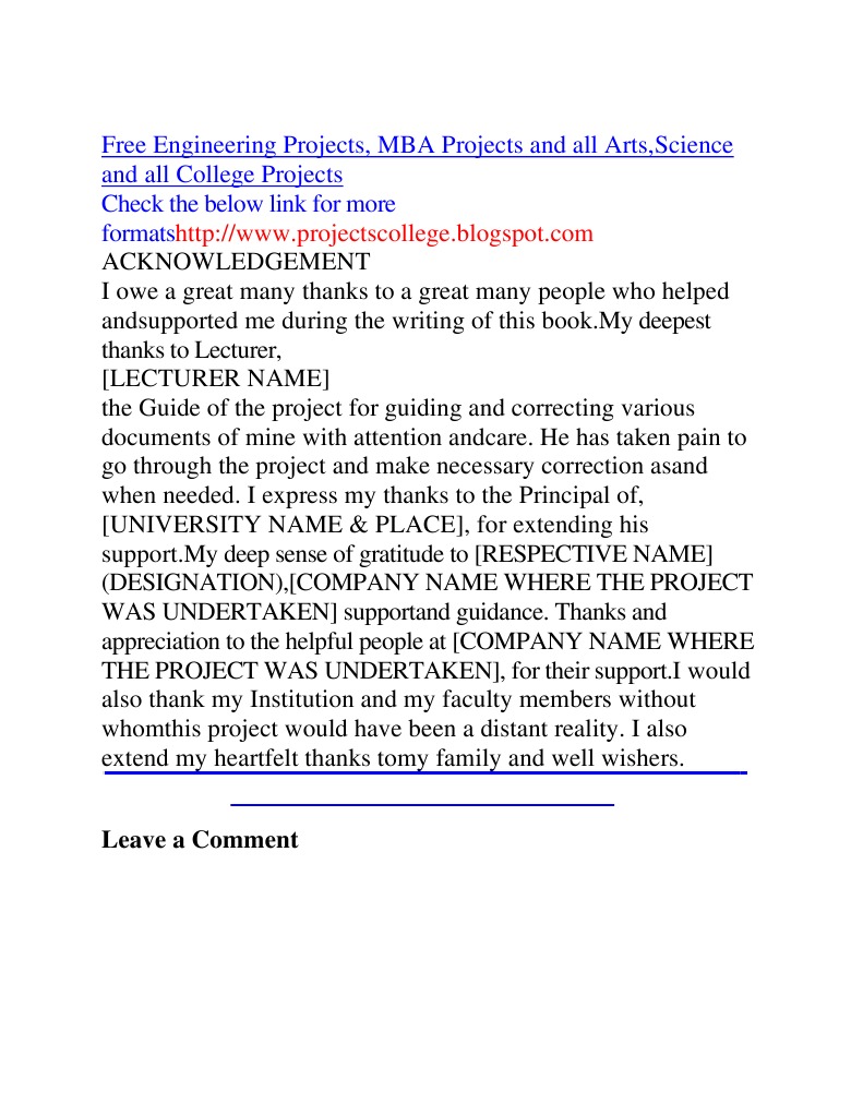 Free College Engineering and MBA Projects | PDF