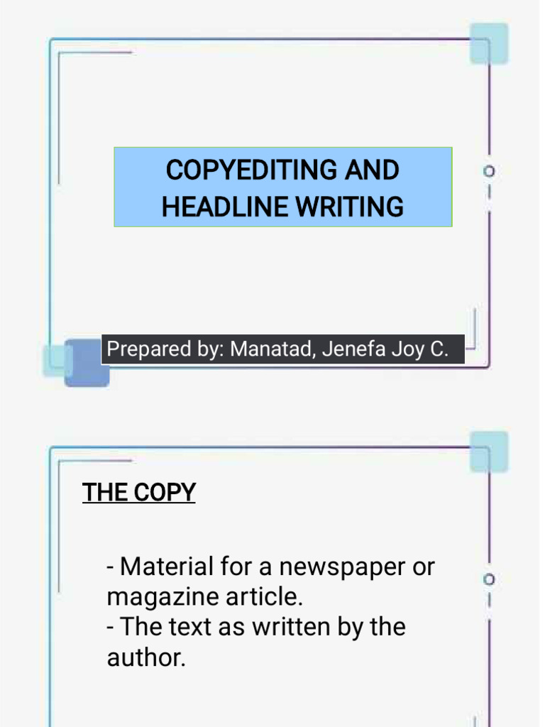 Copyediting and Headline Writing Guide | PDF | Copy Editing | Quotation ...