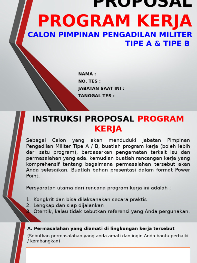 Proposal Program Kerja Pimpinan Pengadilan | PDF