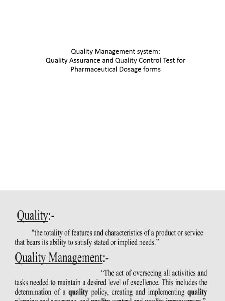 Quality Control Test | PDF