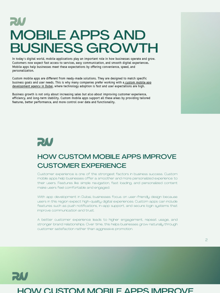 The Role of Custom Mobile Apps in Business Growth | PDF | Mobile App | Ios