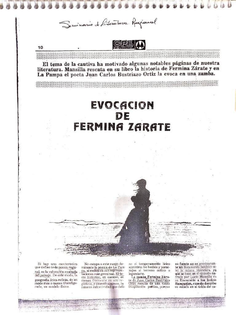 Poesía y Cautiverio: Fermina Zárate | PDF | Escritura