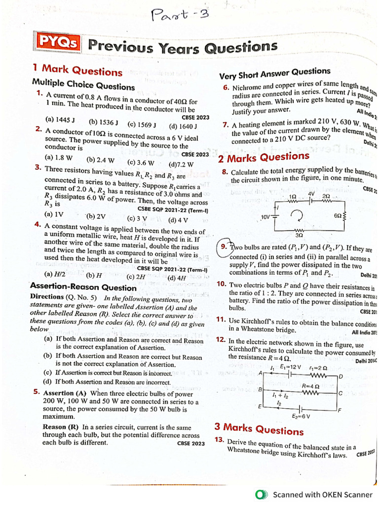 Current Electricity Part 3 | PDF
