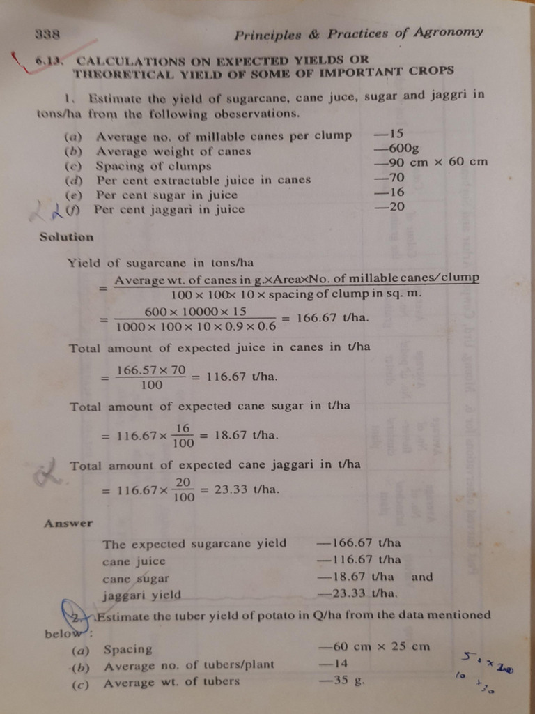 Crop Yield Calculations and Estimates | PDF | Cottonseed | Agriculture