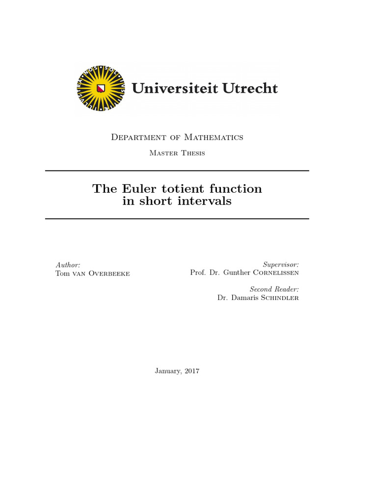 Euler Totient Function in Short Intervals | PDF | Ring (Mathematics ...