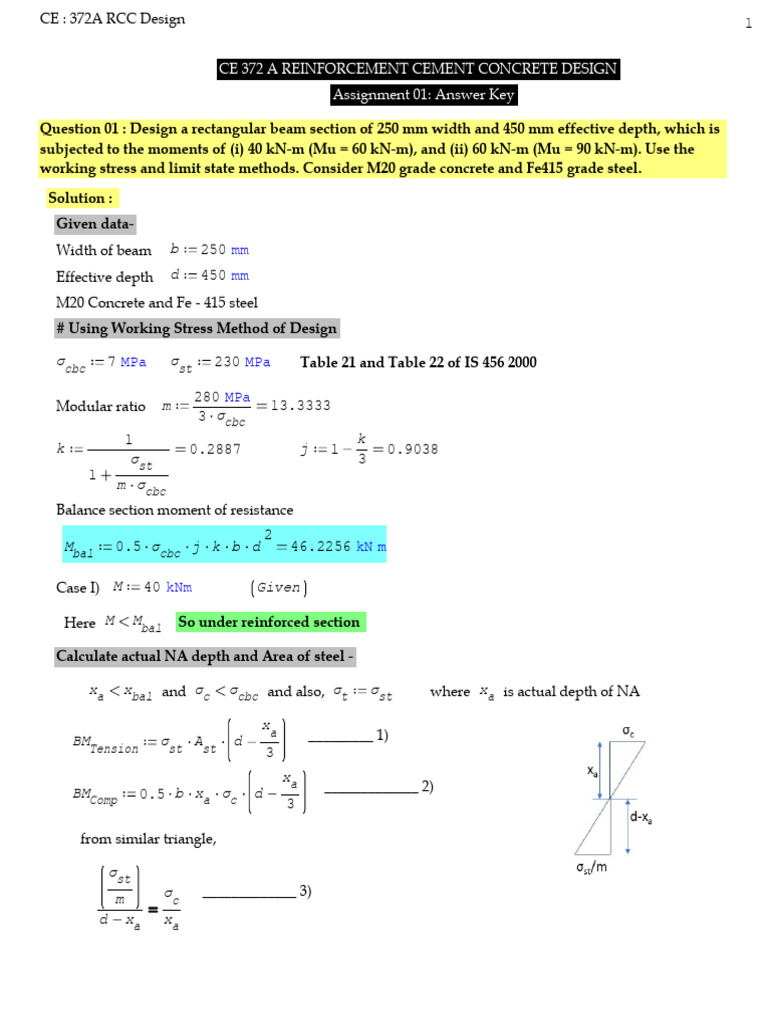 RCC Beam Design Calculations Guide | PDF | Beam (Structure) | Concrete