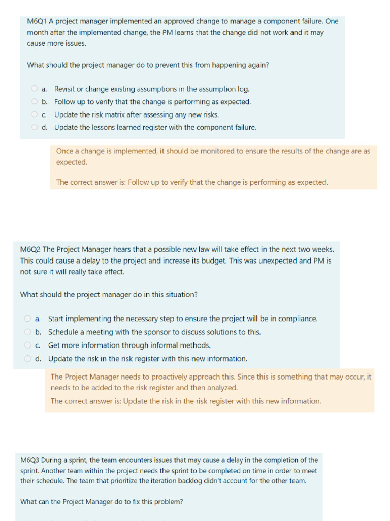 PMP Mock 6 60Qns PMP Questions - Answers | PDF