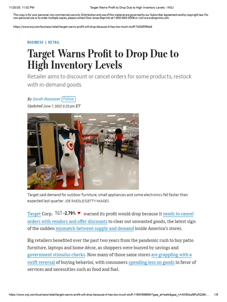 Target's Profit Drop Due to Excess Inventory | PDF | Walmart | Retail