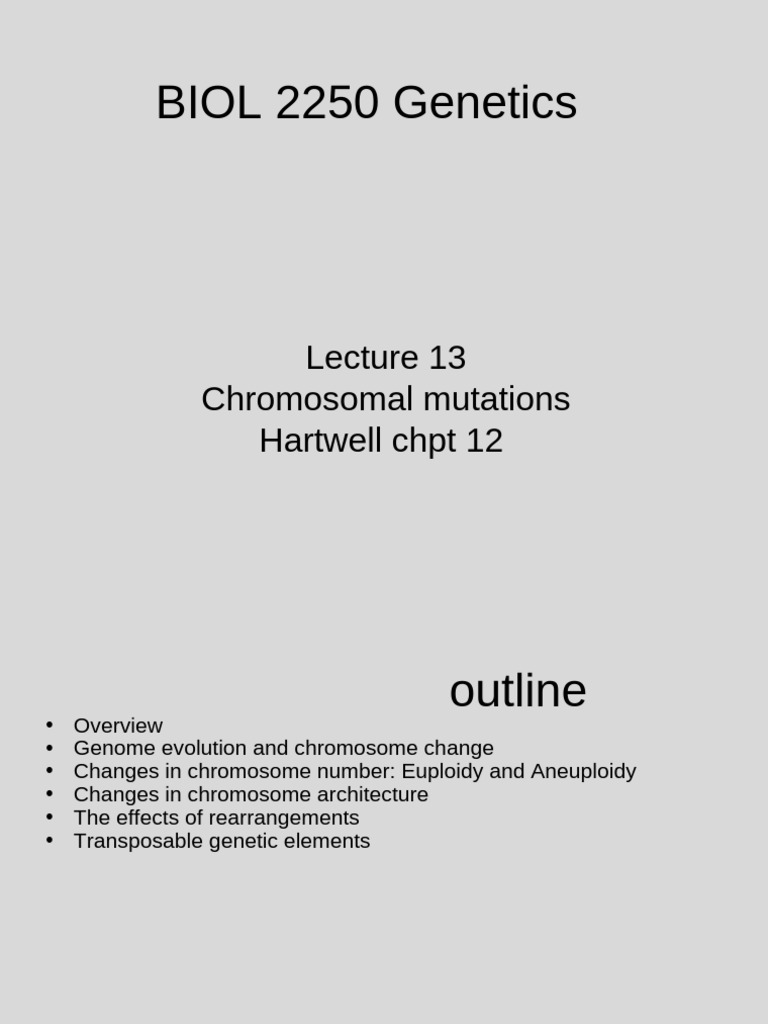 Chromosomal Mutations in Genetics | PDF | Chromosome | Genome
