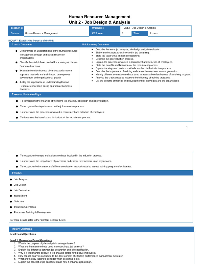 Job Design & Analysis in HR Management | PDF | Recruitment | Evaluation