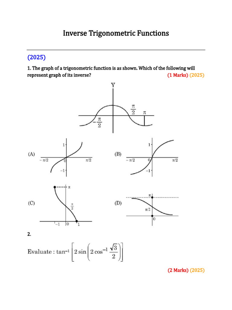 Trigonometry Function Class 12 | PDF