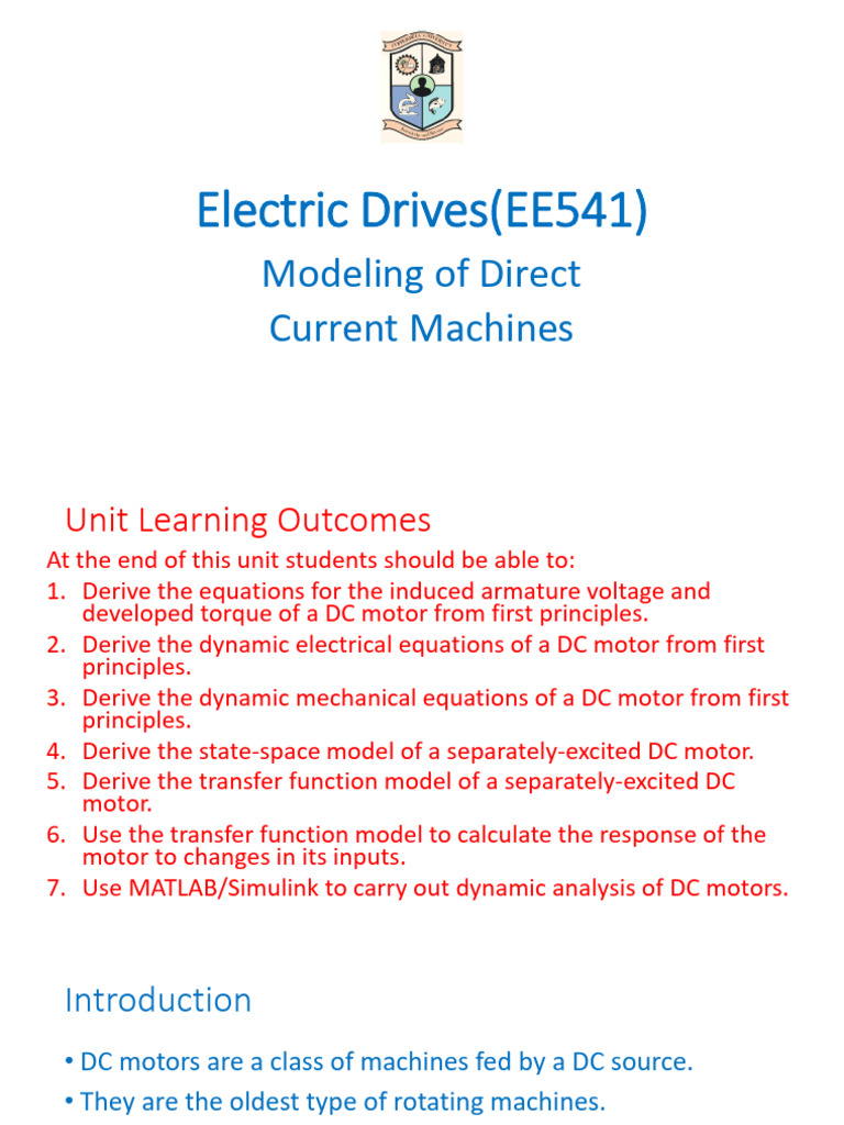 Modeling and Control of DC Motors | PDF | Electric Motor | Inductance
