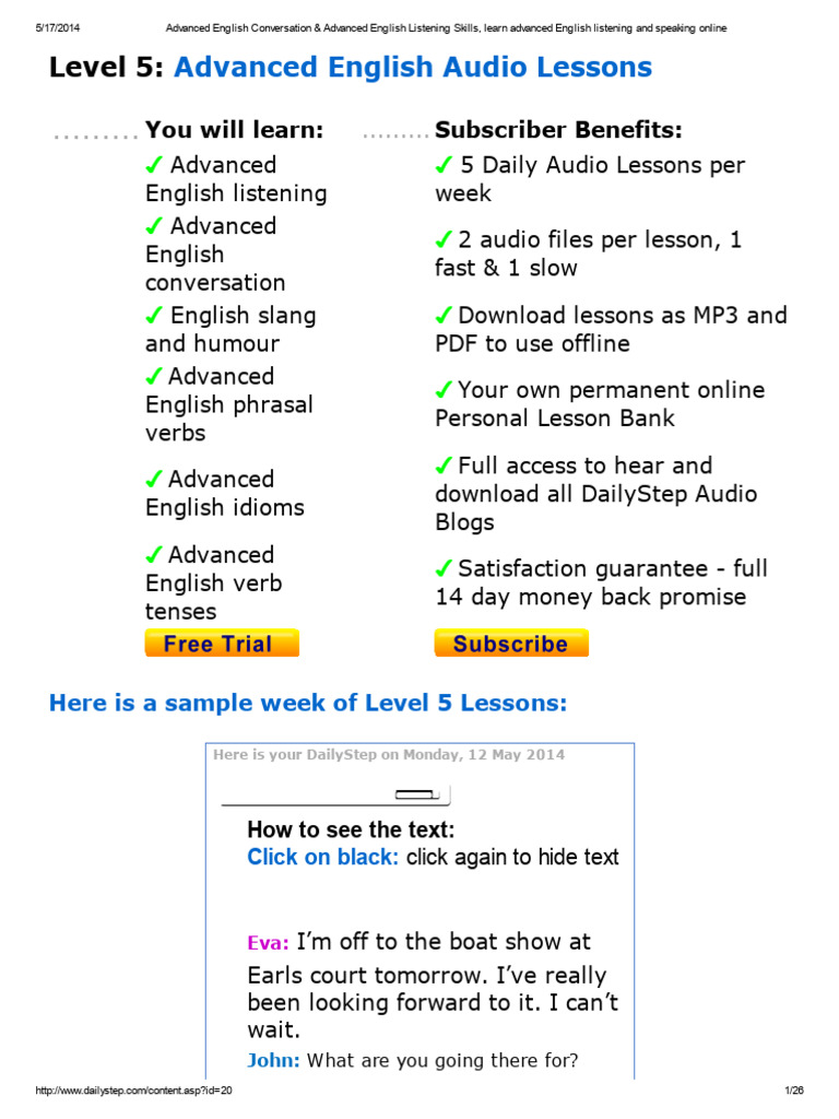 Advanced English Listening & Speaking Skills | PDF | English Language ...