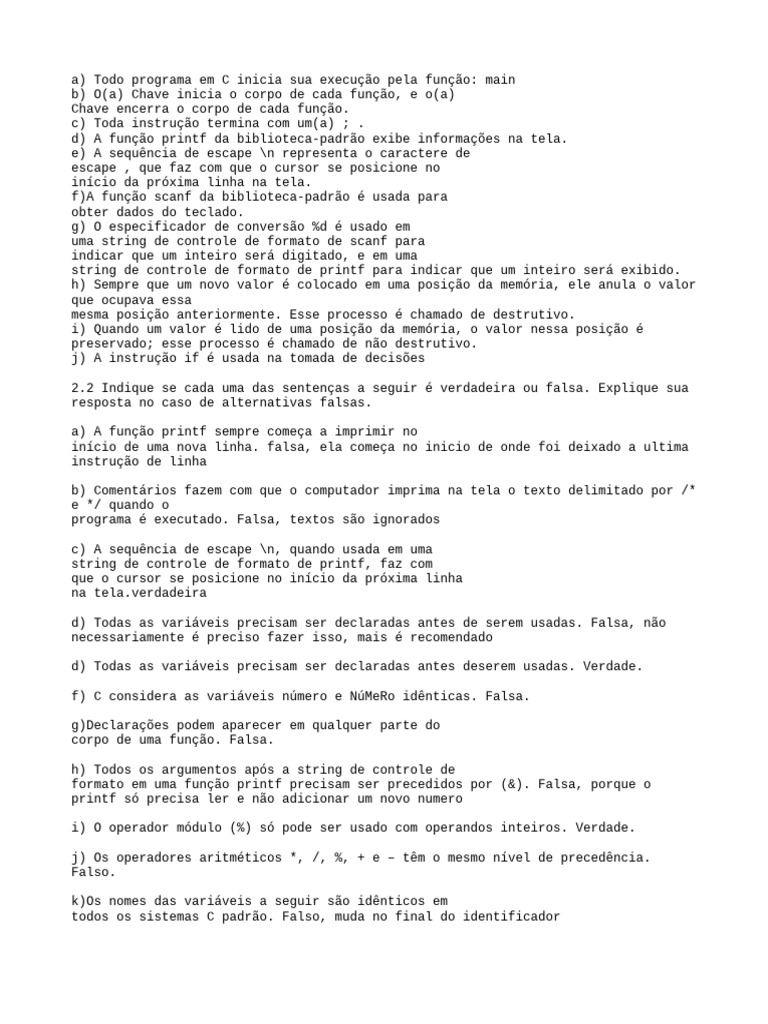Fundamentos da Programação em C | PDF | Armazenamento de dados de ...