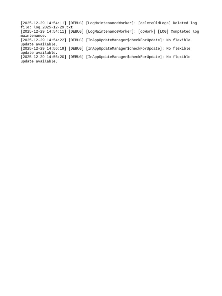 Log Maintenance and Update Checks | PDF