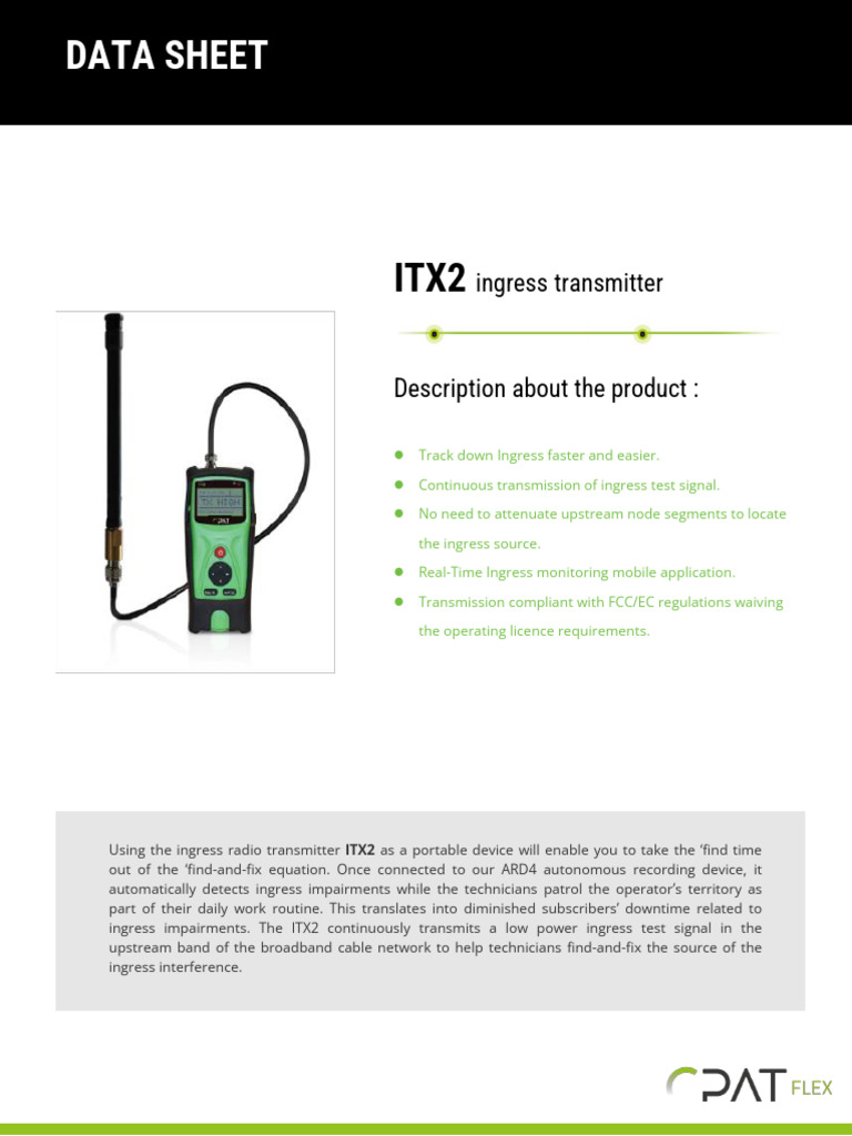 ITX2 Ingress Transmitter Data Sheet | PDF | Transmitter | Radio