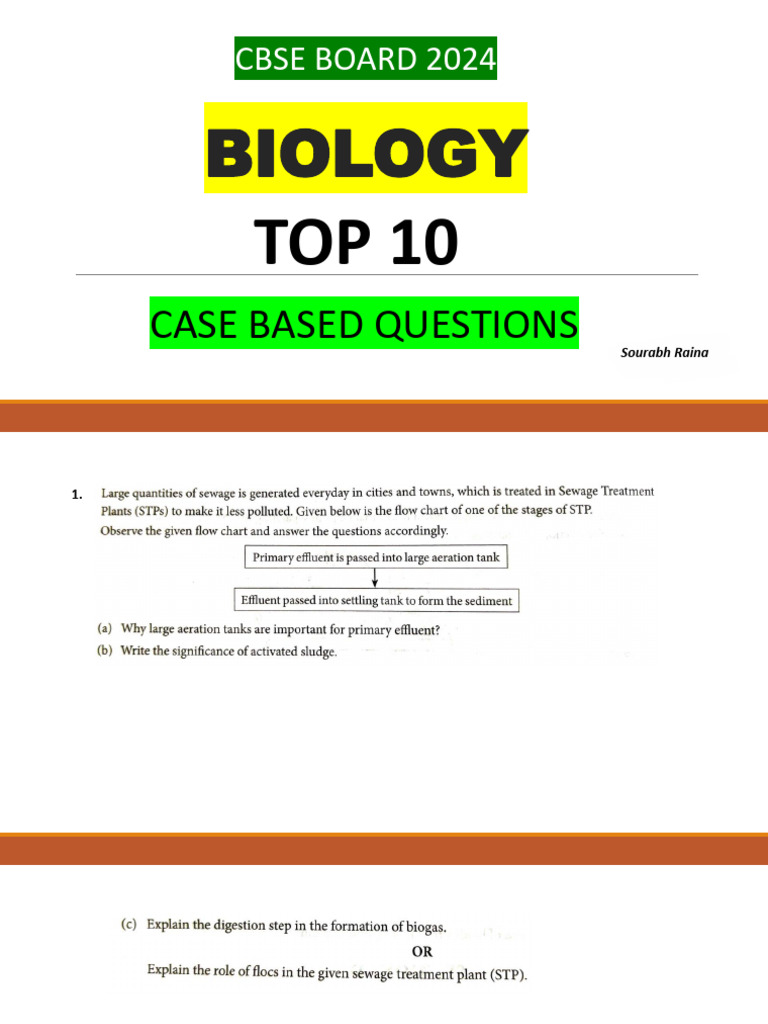 TOP 10 Case Based Question Biology | PDF