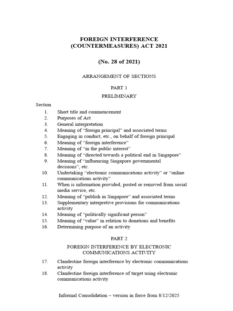 Foreign Interference Countermeasures Act 2021 | PDF | Elections ...