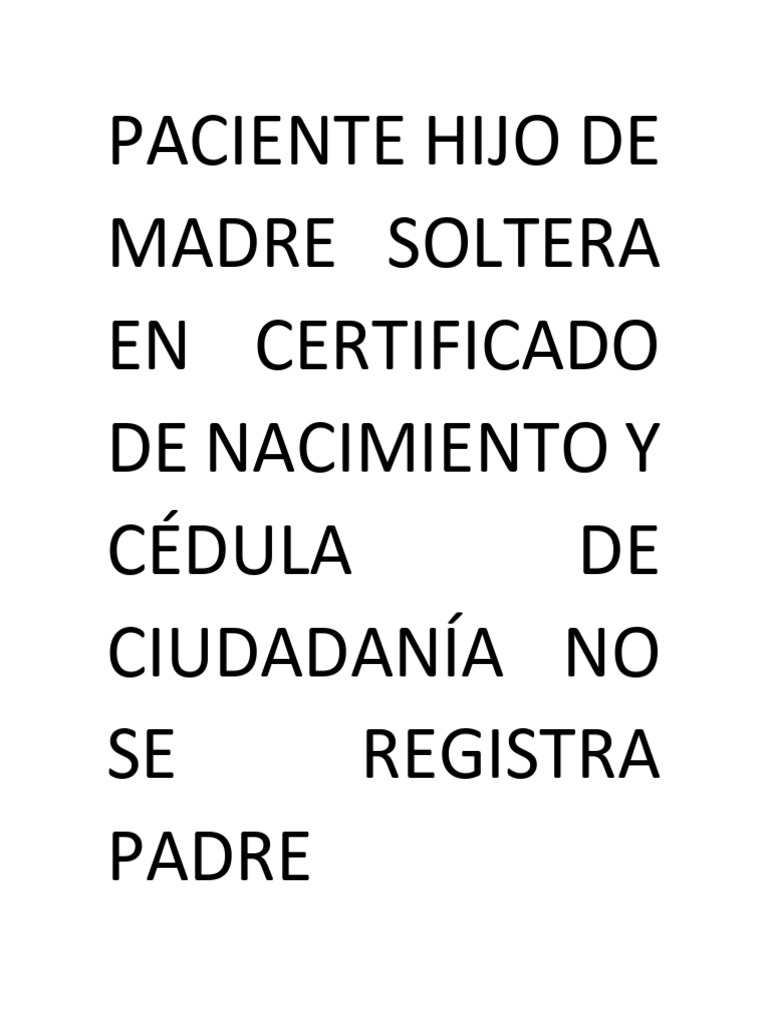 Hijo de Madre Soltera | PDF