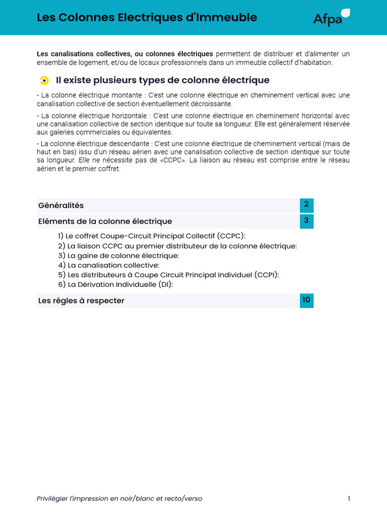 Colonnes électriques : types et normes | PDF | Électricité