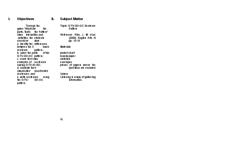 Understanding Sentence Patterns | PDF
